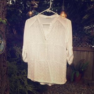Cotton eyelet top.